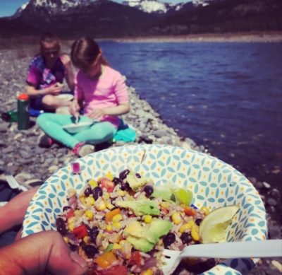 recipes for backpacking - black beans & rice