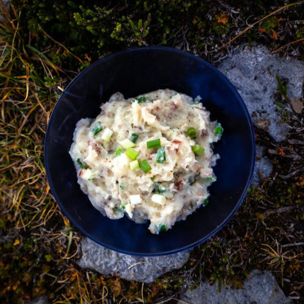 one pot camping meals - loaded mashed potatoes