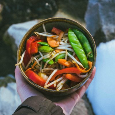 healthy backpacking food - chop suey
