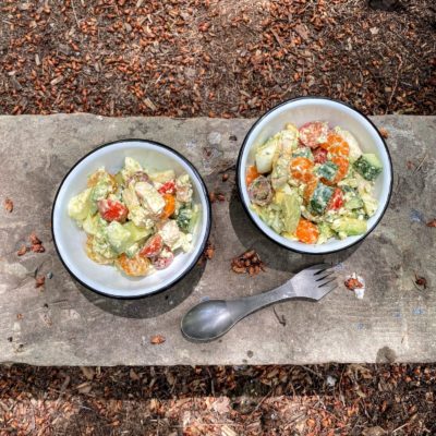 no cook backpacking meals - Cobb Salad with Meat